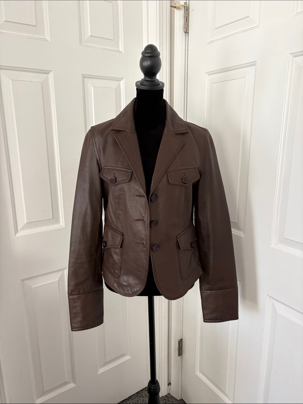 Wilson’s Leather Vintage Brown Leather Cropped Jacket